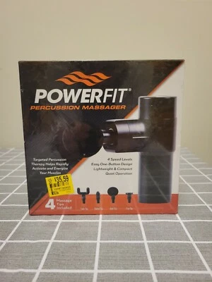 PowerFit Percussion Massager, BK3446Q 4 Massage Tips Included