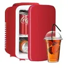 Mini Fridge 4L/6 Can Portable Cooler & Warmer Refrigerator for Drink Red