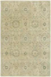 2x10 Kalaty Beige Scrolls Petals Rings Floral Runner SV-752 - Aprx 2' 6" x 10'