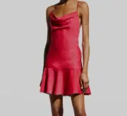 Aidan by Aidan MATTOX hot pink open back cowl neck mini dress