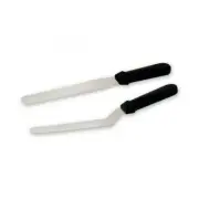Spatula / Pallet Knife Straight & Cranked Set 250mm Black Handle S/S Palette