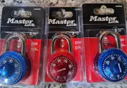 Master Lock Combination Padlock Blue Red Anti-Shim 3/4 in. 1530DCM New Lot of 3