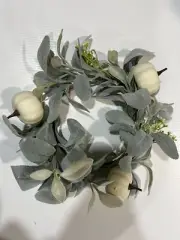 Lamb's Ear & Pumpkin Mini Wreath