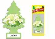 Little Trees Cardboard Hanging Car, Home & Office Air Freshener, Jasmin (6-Pack)