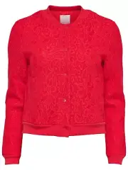 7/20 NEU ONLY Damen Blouson Jacke onlNAUTICAL MESH BOMBER Spitze rot Gr. M / 38