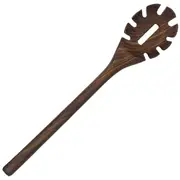 Walnut Wood Spaghetti Pasta Server Long Handle Wooden Pasta Spoon with Teeth Pasta Forks Walnut Wooden Cooking Utensils As Shown