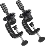 Teenitor Wig Mannequin Head Stand, 2 Pack Cosmetology Manikin Stand Mannequin Head Holder Clamp Black Wig Stand Holder