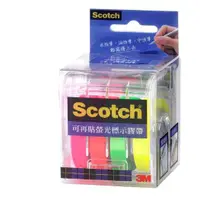 在飛比找蝦皮商城優惠-3M Scotch 可再貼螢光標示膠帶四色4入 812 W1