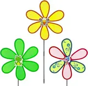 Garden Wind Spinners, Hummingbirds Frogs Butterfly Windmill - Windproof Rustproof Decorative Garden Stake for Courtyard Patio Balcony