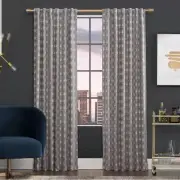 Scott Living Montauk Art Deco 50"Wx84"L Back Tab Curtain Panel in Linen-(A29) Na