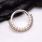 14 Karat Gold Royal Bali Beads Arc Sparkle Seamless Clicker Hoop Ring