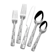 5108515 Checkered Frost Stainless Steel Flatware, 20-Piece Set, Service for 4