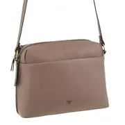 Pierre Cardin Smooth Leather Cross-Body Bag - Taupe