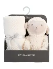 [The Little Linen Company] Plush Toy And Farmyard Lamb Blanket