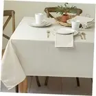 Cameron Textured Fabric Table Cloth, for Everyday 60" x 120" Rectangular Flax