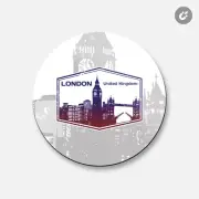 London Big Ben United Kingdom Europe Travel | 4'' X 4'' Round Decorative Magnet