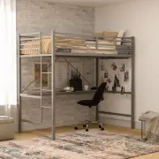 Roseto FFIF27149 Tibold Twin Steel Bunk Bed Frame - Grey