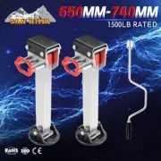 SAN HIMA 1500LBS Caravan Drop Down Corner Legs Stabilizer Steel 550MM-740MM 2PC
