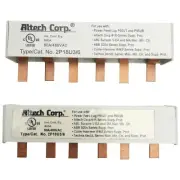 Lot of 2 Altech 2P18U3/6 2 Phase Busbar, 3x 2-Pole, 6-Pin, 480V 80A, Press Fit