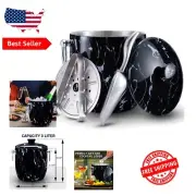 Elegant Black Marble 3L Ice Bucket with Lid & Accessories - Perfect for Parties