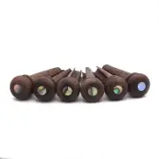 6 PCS New Rosewood Guitar Bridge Nails String Pins with Green Pearl Shell Dot b