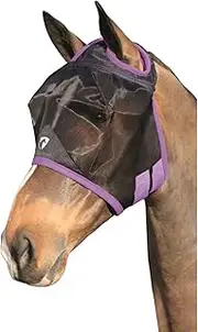 Hy BHB Equestrian Mesh Half Mask Without Ears (UK Size: Cob) (Black/Grape Royal)