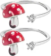 [LIFKOME] Mushroom Ring Clothing Rack Rings Unique Ring Mushrooms Fish Tank Decorations Scorpion Ring Men Funny Ring for Women Aesthetic Jewelry for Teen Punk Knuckle Ring