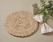 Woven 15" Round Placemat Set 4 Placemats Boho Beach Coastal Hyacinth