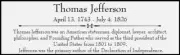 Thomas Jefferson #1 Custom Laser Engraved 2x6 inch Plaque FREE SHIP