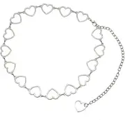 [RFTWXHPN] Heart Waist Chain Belt for Women Y2K Silver Body Chains for Women Girls Body Belly Chain for Dress Jeans Bikini Waist Chain Jewelry Heart Chain Waist Bikini Chains