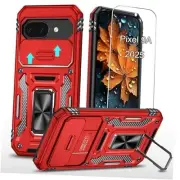 for Google Pixel 9a Case 6.3 inch 2025, with Tempered Screen Glass Protector,