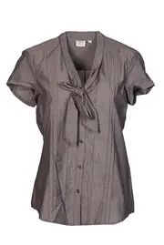 Tie Front Chambray Blouse--ESP-HC1399A