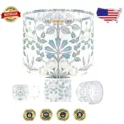 Large 16" Floral Lamp Shade - Lined Fabric, Soft Light, and Durable Construction