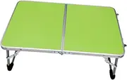 Amosfun Simple Folding Table Computer Desk Alloy Table Hiking Park Camping Travel -Light Desk (Green)