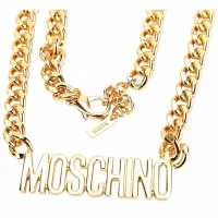 在飛比找Yahoo奇摩購物中心優惠-MOSCHINO 品牌字母徽標金色項鍊