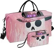 [YXYZRMY] Gothic Spirit Hat Travel Duffel Bag Gym Bag Sports Tote Bag with Multiple Interior Pockets Shoulder Weekender Bag for Women Men with Toiletry Bag 20.5”x 7.9”x 13.8”, Multi-Colored, one size
