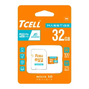 【最高9%回饋 5000點】 【TCELL 冠元】MASSTIGE A1 microSDHC 32GB 記憶卡【三井3C】