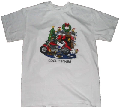 Gildan Men Size M White Snoopy Peanuts T Shirt Christmas cotton Short Sleeve New