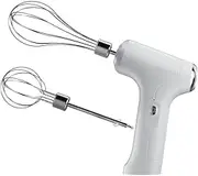 Electric Whisk, Portable Handheld Electric Mixer, USB Rechargeable Handheld Egg Beaters for Whipping, Mixing, Pudding (White)