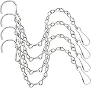 Hohopeti Hanging Plant Pot Chain Versatile Decorative Ornament Hanger Chain with Hooks 4 Pack Iron Craft Silver Finish