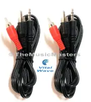 2X 6ft 3.5MM (1/8") Stereo Male to Dual RCA Plugs Premium Audio Cable Wire VWLTW