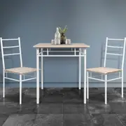 1 Artiss Dining Table and 2 Chairs Set Oak