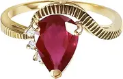 [Galaxy Gold GG] Galaxy Gold 14k Solid Yellow Gold Ring with 1.72 Carat Ruby and Diamonds