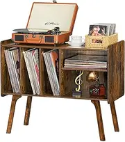 Lerliuo Record Player Stand, Vinyl Record Storage, Turntable Stand with Vinyl Storage Holds,Vinyl Holder,Small TV Stand