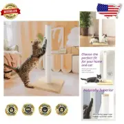 Durable Scrap Post for Indoor Cats - 31.5” Tall with Oak Finish & Safety Focus