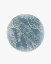185' Round | Machine Washable Runner Rug | Kid & Pet Friendly | Indoor Rug | Adorned Soft Blue Flatwoven Rug by Malene Barnett | Ruggable