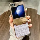 Plating Cloth Diamond Folding Case For Samsung Galaxy Z Flip6 Flip5 Flip4 Cover