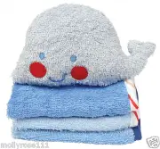 100% Cotton Baby Boys Face Washer & Bath Mate Set - Willie Whale