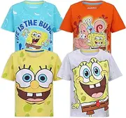 [Nickelodeon] Spongebob Squarepants Boys 4 Pack T-Shirt for Big Kids