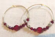 ALEX & ANI Red endless hoop earrings nwt